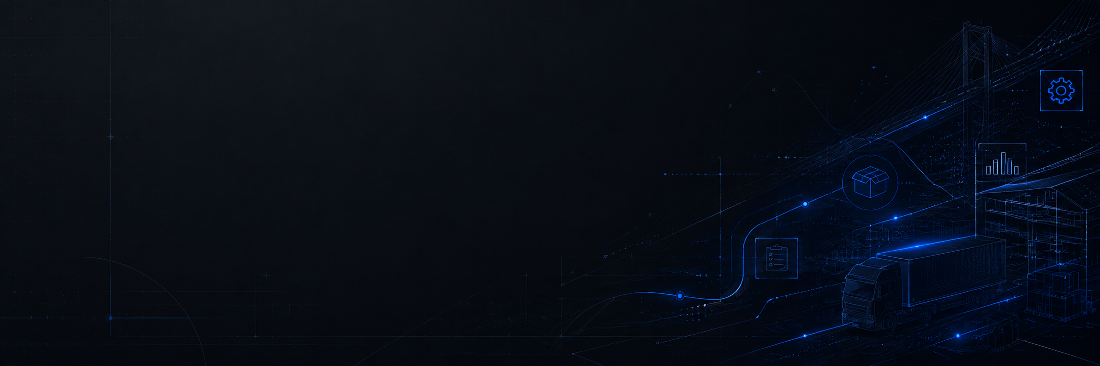 Abstract production workflow and analytics illustration